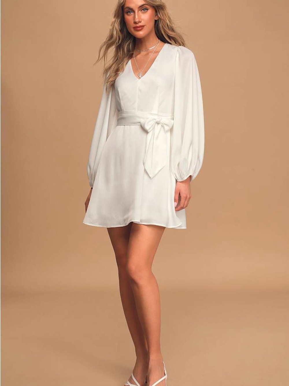 Pull Me In White Balloon Sleeve Mini Dress
Lulus
